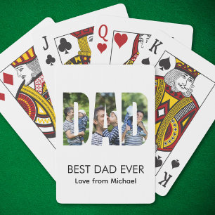 Best Dad Ever Letter Photo Poker Cards