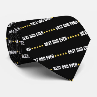 Best Dad Ever Light Black Neck Tie