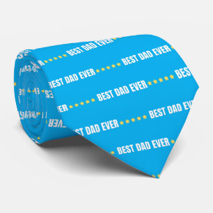 Best Dad Ever Light Blue Neck Tie