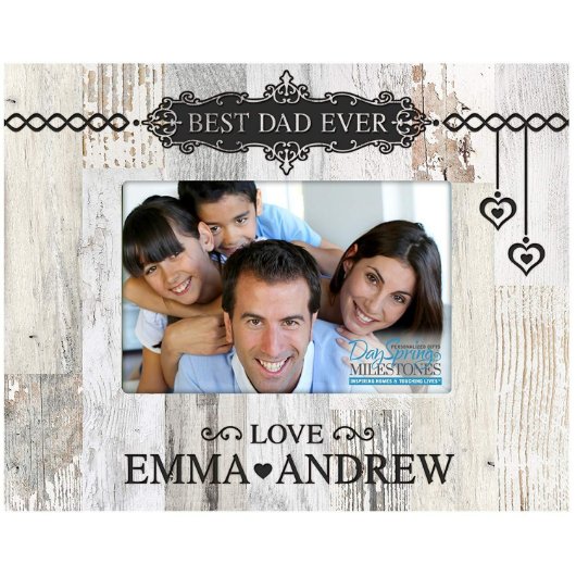 Best Dad Ever Light Faux Barnwood Picture Frame (Front)
