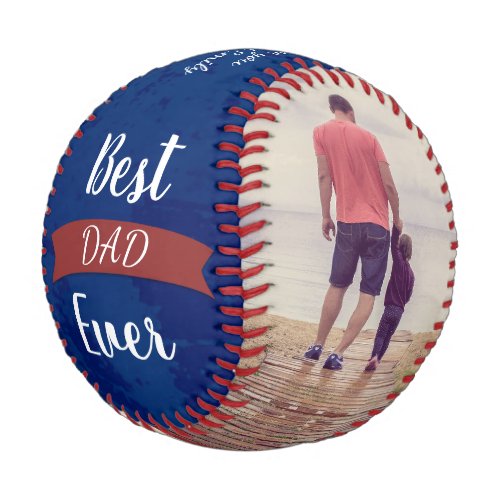 Best dad ever lue texture custom photo   baseball