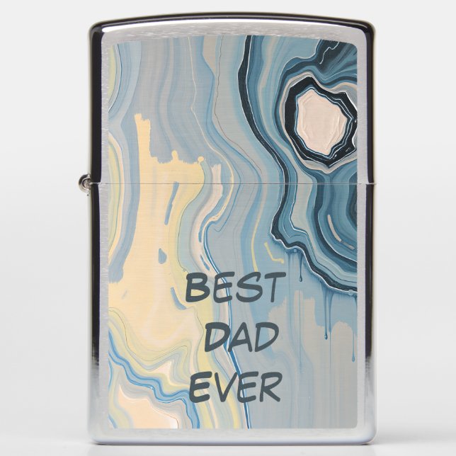 Best Dad Ever Marble Zippo Lighter (Front)