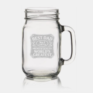 Best Dad Ever Mason Jar W/ Handle