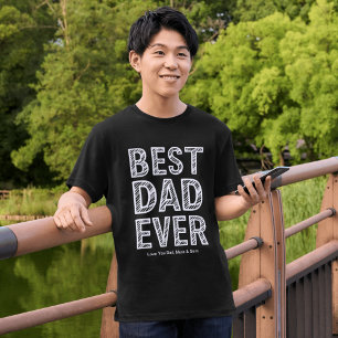 Best Dad Ever Minimal Personalized Names  T-Shirt