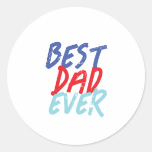 Best Dad Ever Minimalist Cool Professional Classic Round Sticker