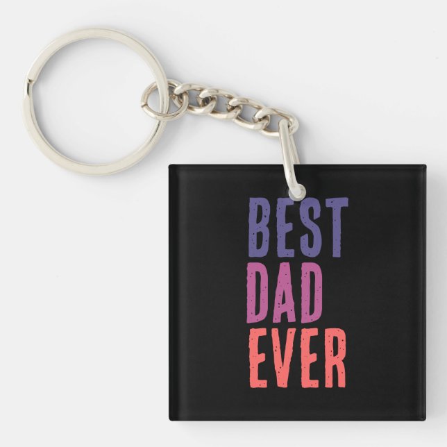 Best Dad Ever Minimalist Cool Professional Keychain (Front)