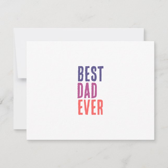 Best Dad Ever Minimalist Cool Professional Note Card (Front)