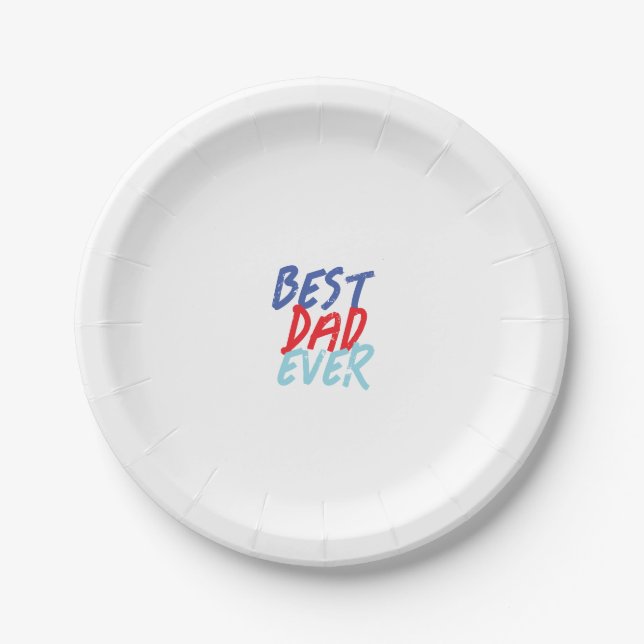 Best Dad Ever Minimalist Cool Professional Paper Plates (Front)