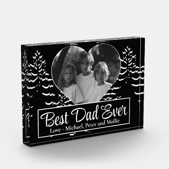 Best Dad Ever  minimalist tree photo template (Left)