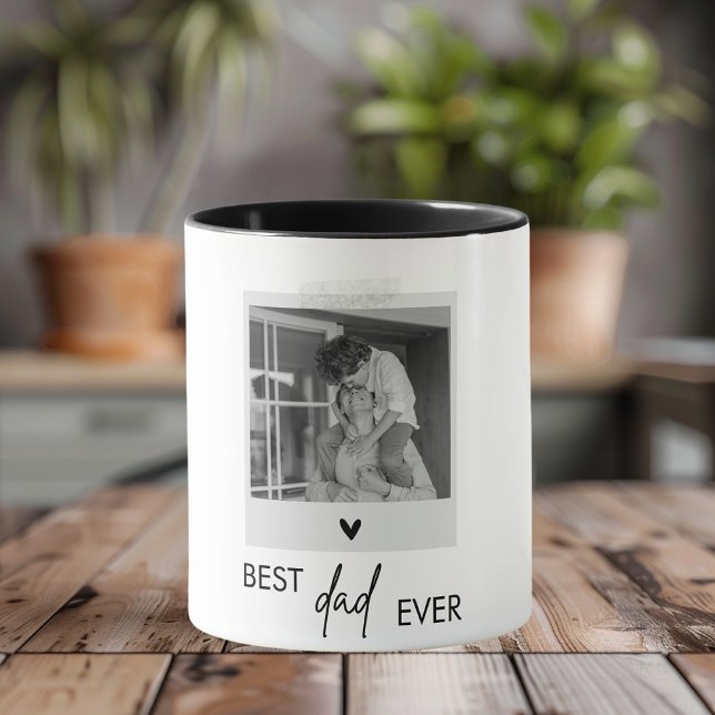 Best Dad Ever Minimalistic Photo | Personalized Mug (Creator Uploaded)