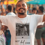 Best Dad Ever Minimalistic Photo  T-Shirt<br><div class="desc">Celebrate the best dad ever with our minimalistic photo men's T-shirt! This modern and stylish design features the heartfelt message "Best Dad Ever" along with a customizable space for your favorite photo, creating a personalized T-shirt that’s both comfortable and meaningful. Perfect for Father's Day, birthdays, or any special occasion, this...</div>