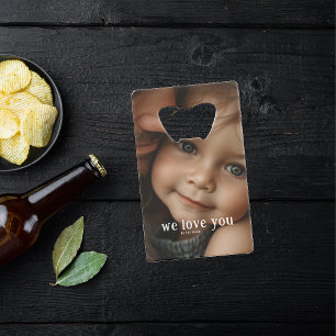 Best Dad Ever   Modern 2 Photo  Credit Card Bottle Opener