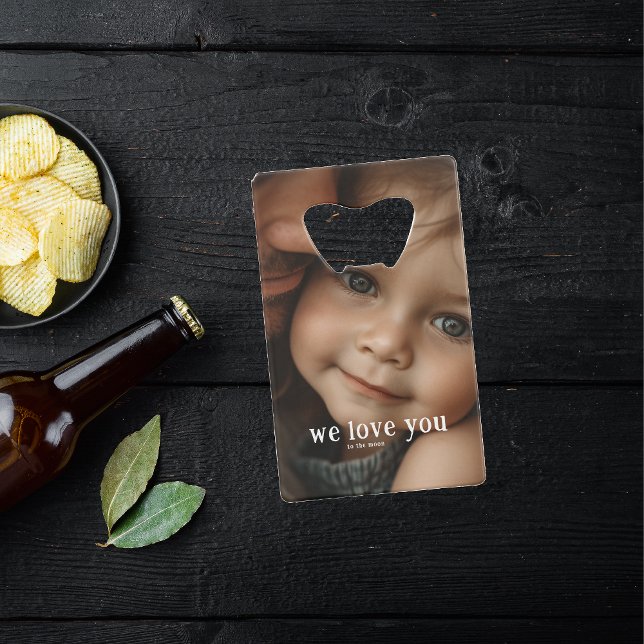 Best Dad Ever | Modern 2 Photo  Credit Card Bottle Opener (Creator Uploaded)