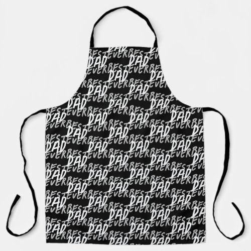 Best Dad Ever Modern Black and Gray Grunge Apron