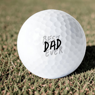 Best Dad Ever Modern Black and Gray Grunge Golf Balls