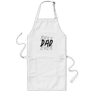 Best Dad Ever Modern Black and Gray Grunge Long Apron