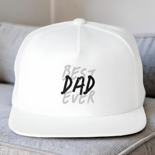 Best Dad Ever Modern Black and Gray Grunge Snap Back Hat