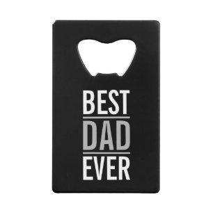 Best Dad Ever Modern black Credit Card Bottle Opener