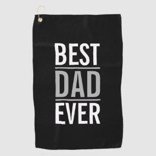 Best Dad Ever Modern Black Golf Towel