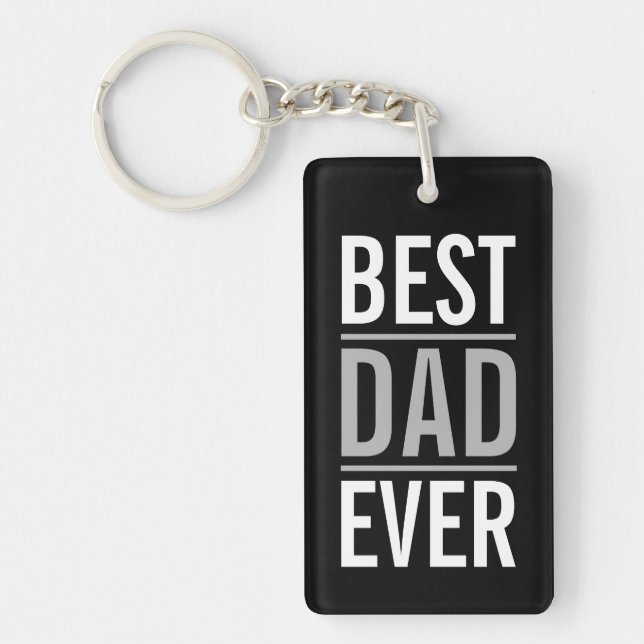 Best Dad Ever | Modern Black Keychain (Front)