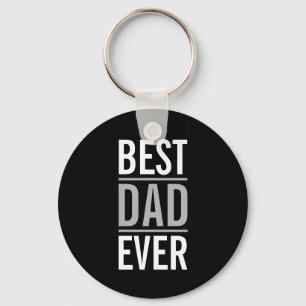 Best Dad Ever Modern Black Keychain