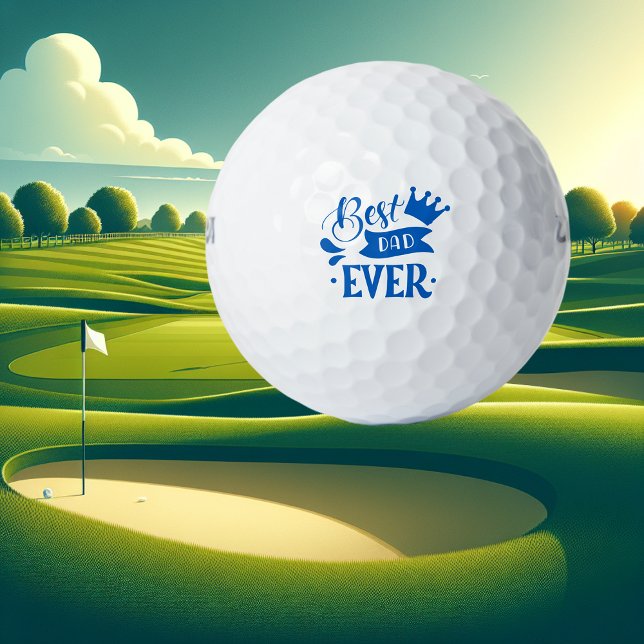 Best Dad ever modern blue Golf Balls (Creator Uploaded)