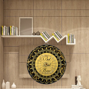 Best Dad Ever Modern Calligraphy Leafy Swirls Cute Dart Board
