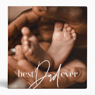 Best Dad Ever Modern Classic Simple Elegant Photo 3 Ring Binder