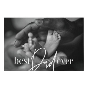 Best Dad Ever Modern Classic Simple Elegant Photo Faux Canvas Print