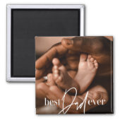 Best Dad Ever Modern Classic Simple Elegant Photo Magnet (Front)