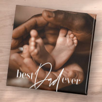 Best Dad Ever Modern Classic Simple Elegant Photo Magnet