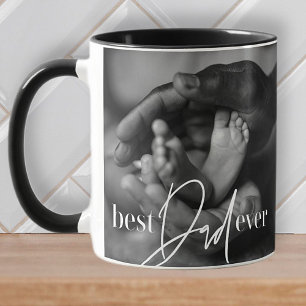 Best Dad Ever Modern Classic Simple Elegant Photo Mug