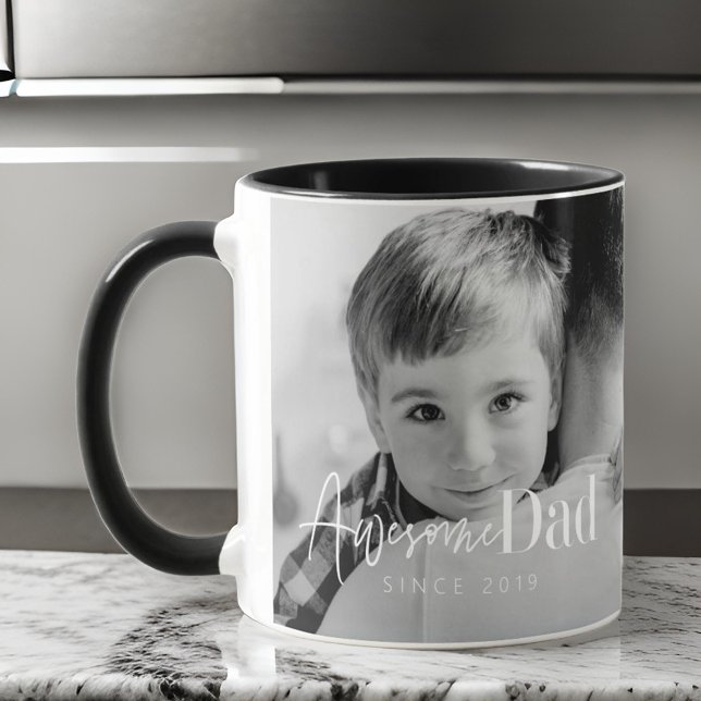 Best Dad Ever Modern Classic Simple Elegant Photo Mug (Creator Uploaded)
