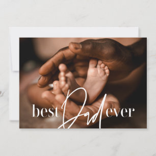 Best Dad Ever Modern Classic Simple Elegant Photo Note Card