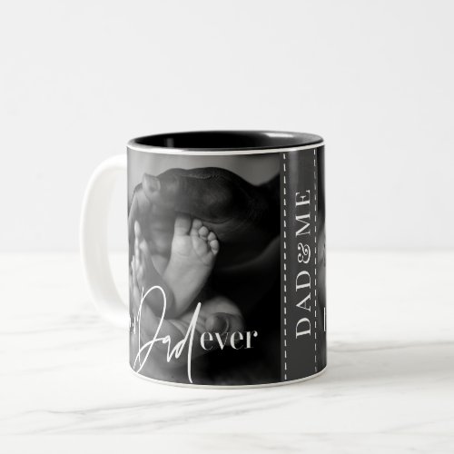 Best Dad Ever Modern Classic Simple Elegant Photo Two_Tone Coffee Mug