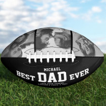 BEST DAD EVER Modern Cool Black and White Football