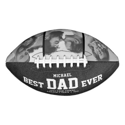 BEST DAD EVER Modern Cool Black and White Photos Football