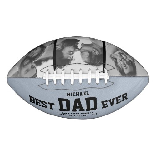 BEST DAD EVER Modern Cool Black and White Photos Football