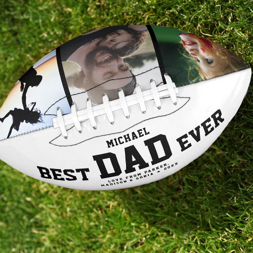 BEST DAD EVER Modern Cool COLOR Photo Collage Football