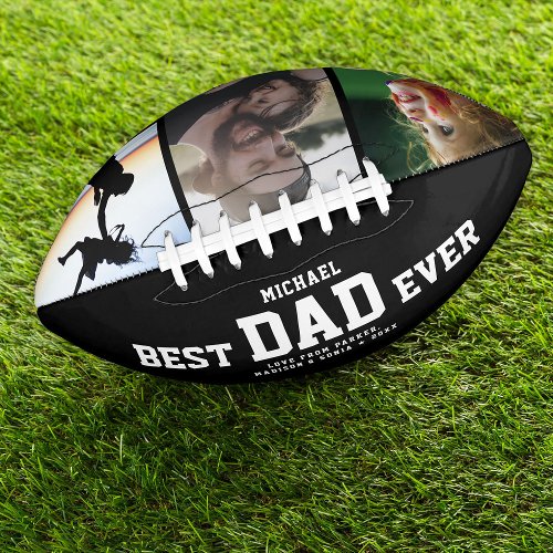 BEST DAD EVER Modern Cool Color Photo Collage Football