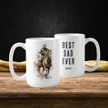 Best Dad Ever | Modern Cowboy Horse Father's Day Coffee Mug<br><div class="desc">Best Dad Ever | Modern Cowboy Horse Father's Day Coffee Mug with custom name on the back.</div>
