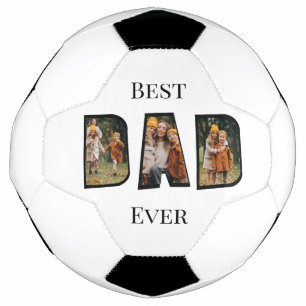 Best dad ever modern Dad photo collage script Soccer Ball