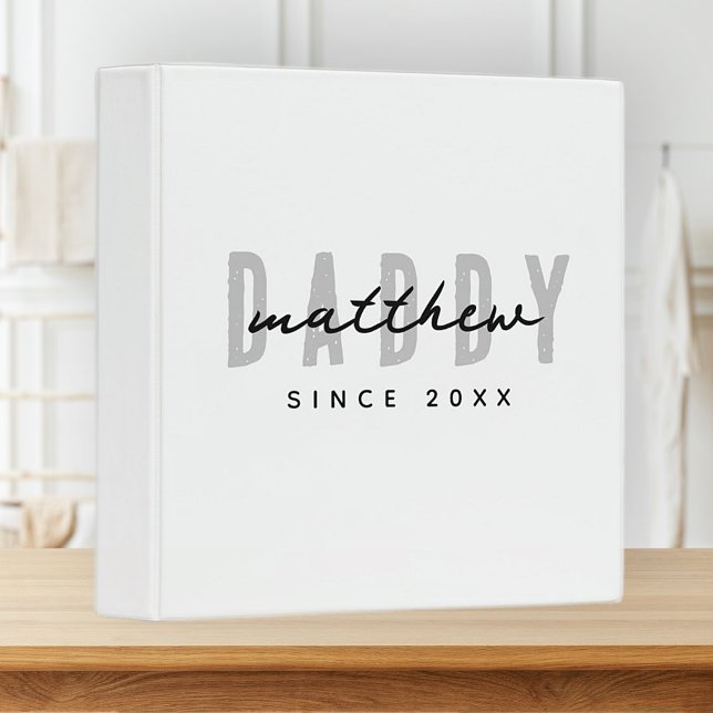 Best Dad Ever Modern Elegant Simple Father's Day 3 Ring Binder (Creator Uploaded)