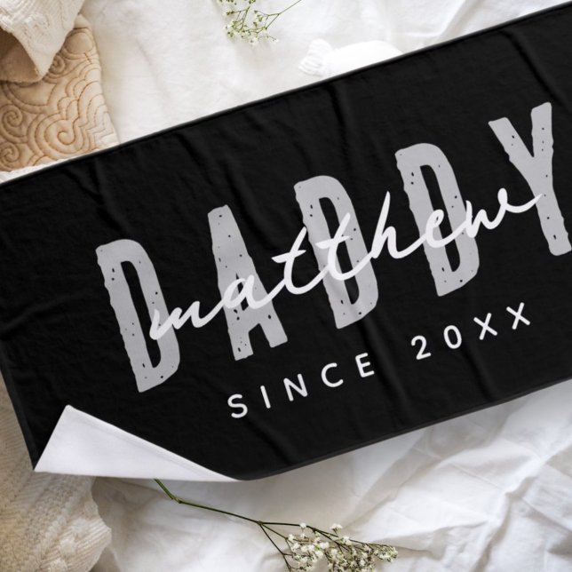 Best Dad Ever Modern Elegant Simple Father's Day Bath Towel (Creator Uploaded)