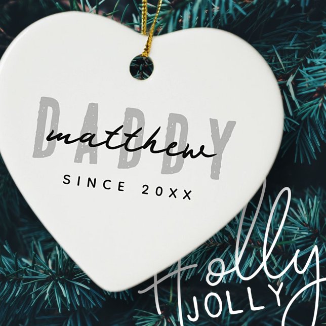 Best Dad Ever Modern Elegant Simple Father's Day Ceramic Ornament (Creator Uploaded)