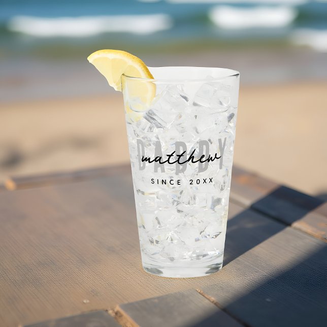 Best Dad Ever Modern Elegant Simple Father's Day Glass (Creator Uploaded)