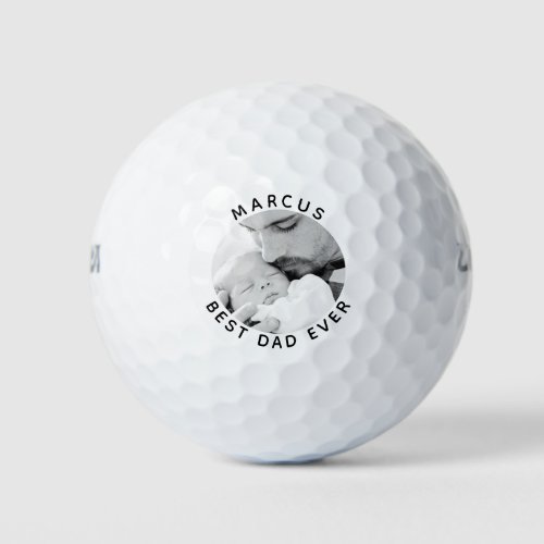 Best Dad Ever Modern Father`s Day Photo Golf Balls - Best Dad Ever Modern Father`s Day Photo Golf Balls. Make a sweet gift and a cute keepsake for the best dad or grandfather. Insert your photo into the template and personalize with name.