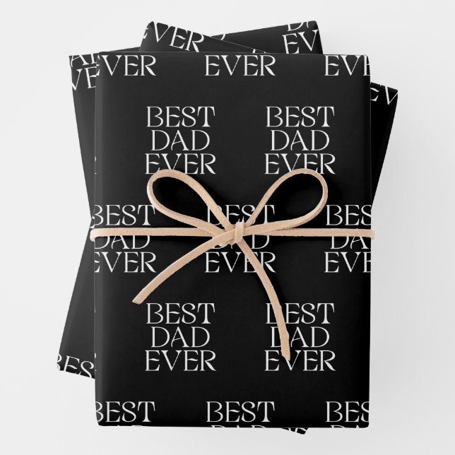 Best Dad Ever Modern Father's Day Elegant Wrapping Paper Sheets (In situ)