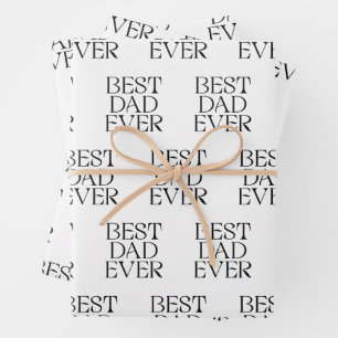 Best Dad Ever Modern Father's Day Elegant Wrapping Paper Sheets
