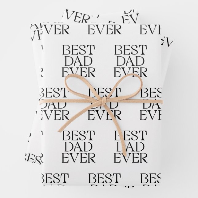 Best Dad Ever Modern Father's Day Elegant Wrapping Paper Sheets (In situ)